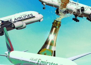 Estas tres aerolíneas tienen la mejor selección de champán a bordo